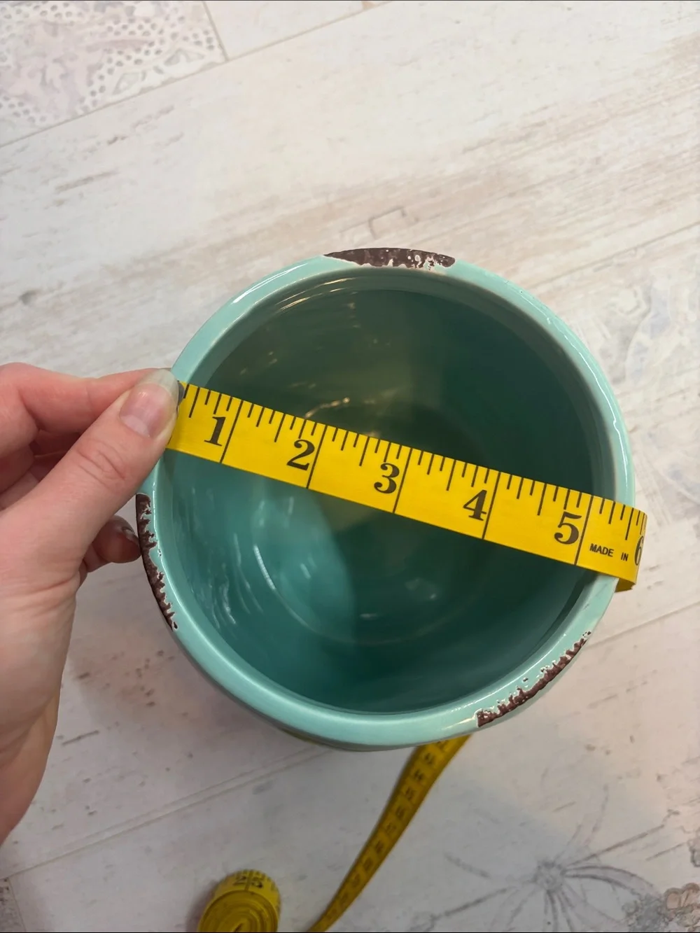 Kitchen Essentials Teal Mason Jar Ceramic Utensil Holder Vase